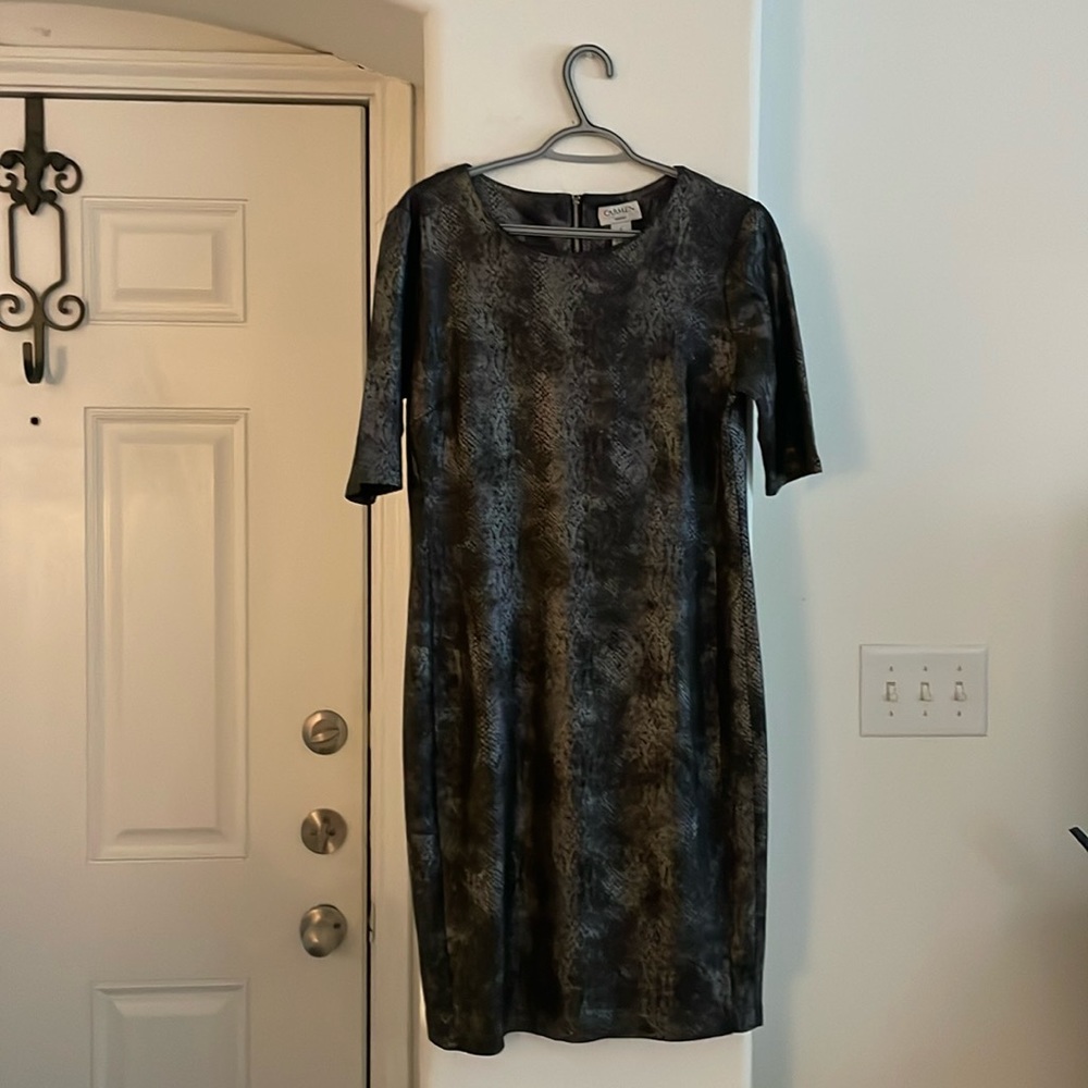 Carmen Marc Valvo Snakeskin Dress Size L